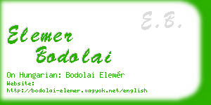 elemer bodolai business card